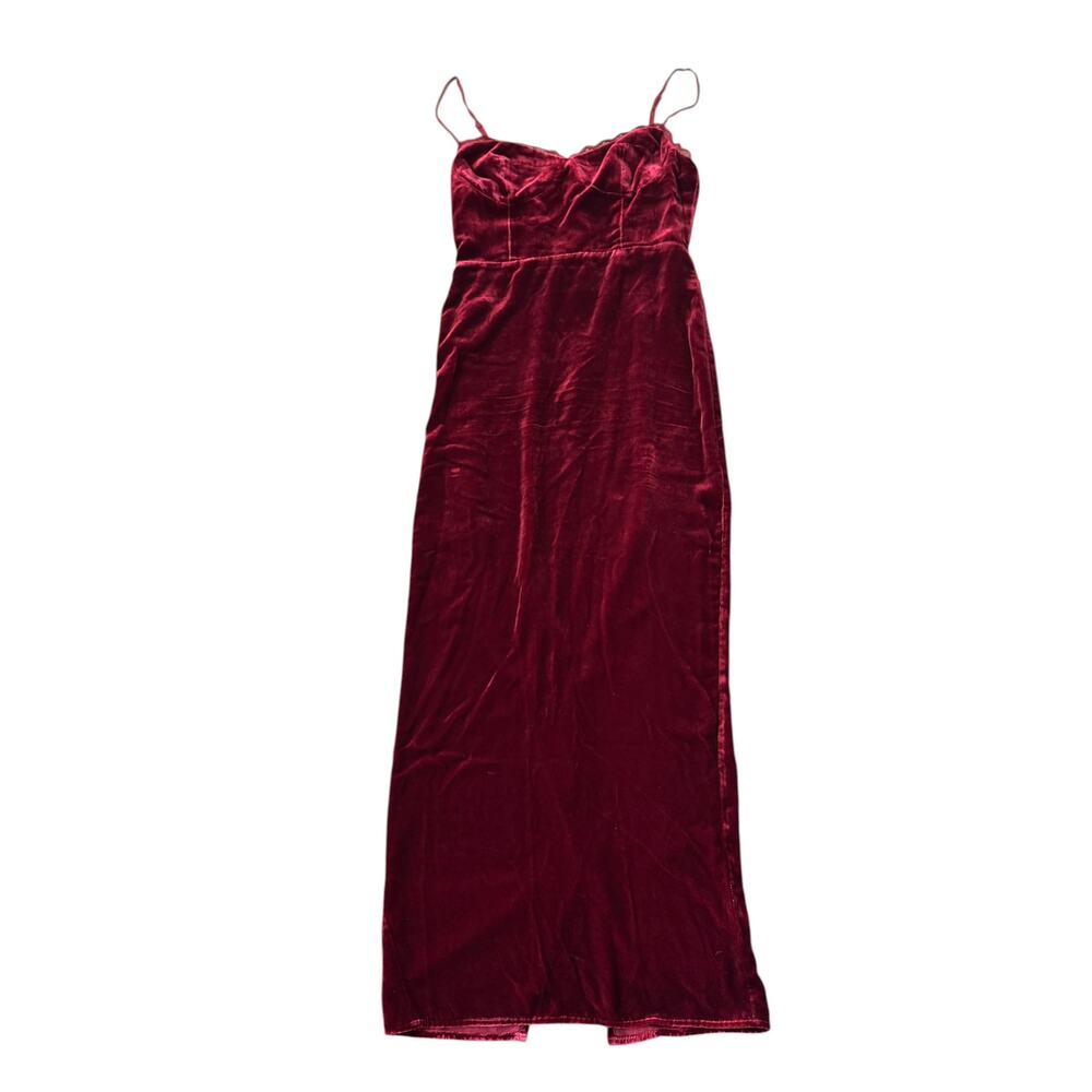 Reformation Pennington Midi Dress Red Velvet